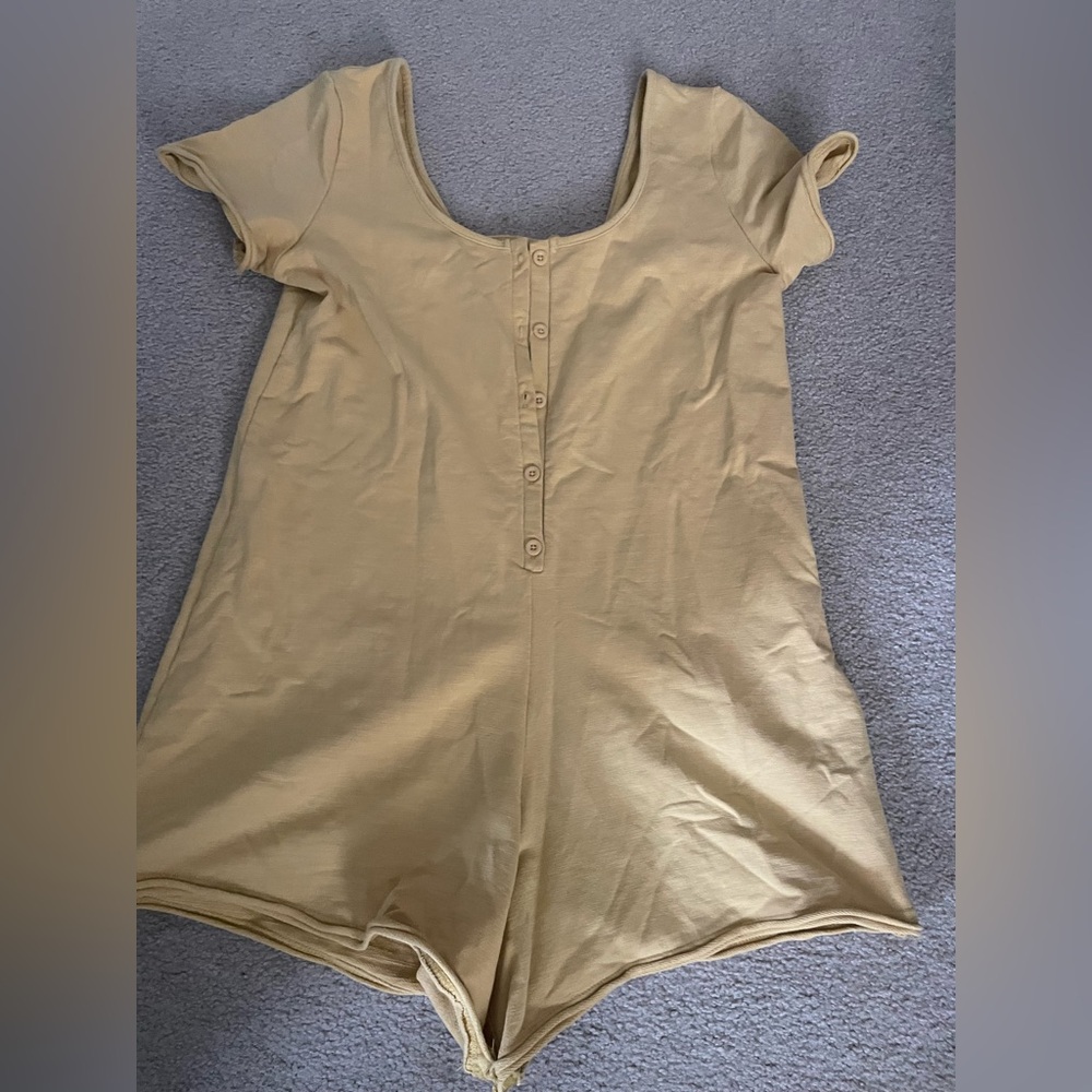 Jackson Rowe Beige Textured Shorts Romper